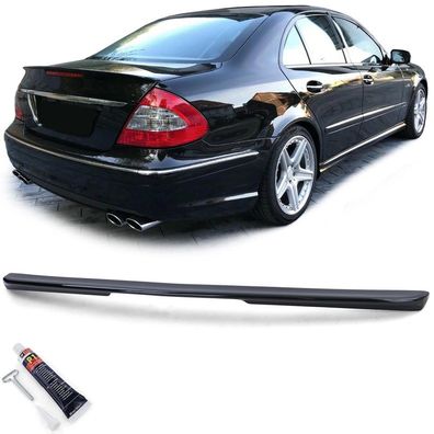 Sport Heckspoiler Lippe Schwarz Glanz mit ABE für Mercedes E W211 Limo 03-08