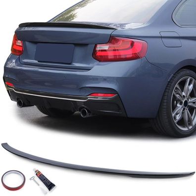 Performance Heckspoiler Spoilerlippe Schwarz Glanz passend für BMW 2er F22 F23
