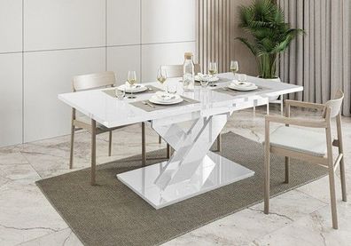 Esstisch BONDIE - Ausklappbar, Tisch, Wohnzimmer, Esszimmertisch, Hochglanz