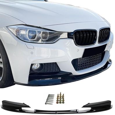 Frontspoiler Lippe Ansatz Sport Optik Schwarz Glanz für 3er BMW F30 F31 11-19