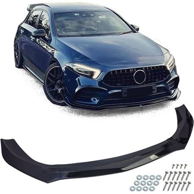 Front Spoiler Lippe Sport Schwarz Glanz passt für Mercedes A W177 V177 ab 2018