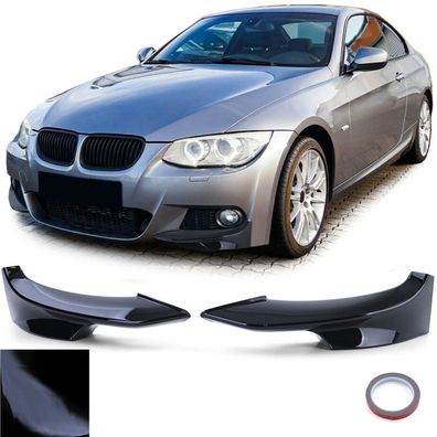Front Flaps Spoiler Splitter Schwarz Glanz passend für 3er BMW E92 E93 10-13