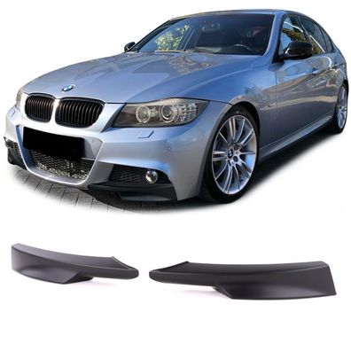 Front Spoiler Flaps Splitter Schwarz Matt passt für 3er BMW E90 E91 08-12