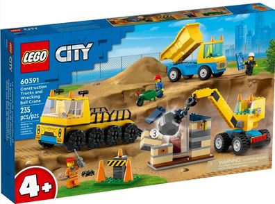 Lego City 60391 Baufahrzeuge und Kran mit Abrissbirne