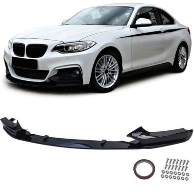 Front Spoiler Lippe Sport Schwarz Glanz passend für BMW 2er F22 F23 mit M Paket