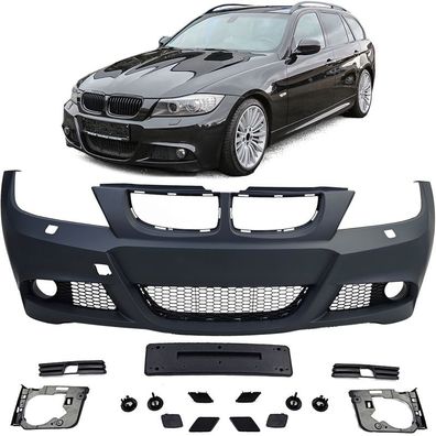 Sport Front Stoßstange Facelift Look + Gitter passend für 3er BMW E90 E91 05-08