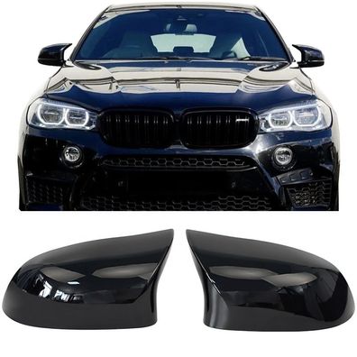 Austausch Spiegelkappen Schwarz Glanz passt für BMW X3 F25 X4 F26 X5 F15 X6 F16