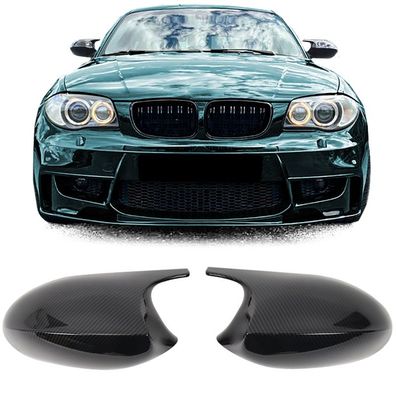 Austausch Spiegelkappen Carbon Look passt für BMW E81 E82 E87 E88 Vorfacelift