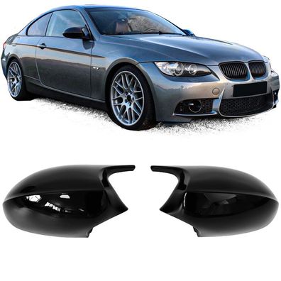 Austausch Spiegelkappen Glanz Schwarz passt für 3er BMW E92 E93 Vorfacelift