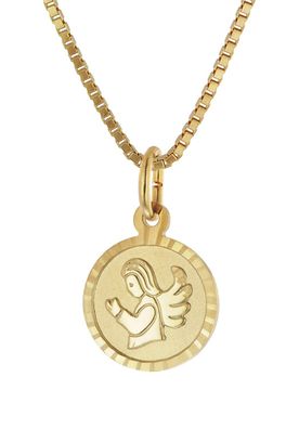 trendor Schmuck Kinder-Anhänger Schutzengel Gold 333 mit vergoldeter Silberkette 682