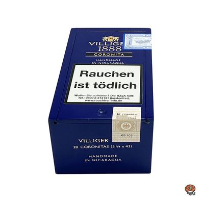 Villiger 1888 Nicaragura Zigarre im Coronita Format 20er Holzkiste