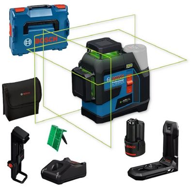 Bosch Akku-Linienlaser 12V 3x360° grün Set GLL 12V-100-33 CG 0601065401