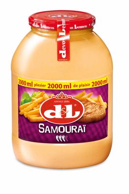 D&L Samurai Sauce 2000ml PET belgische Samourai Chilisauce für Burger, Pommes & Co