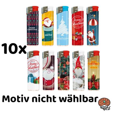 10x Atomic Elektronik Feuerzeug, Softflame, Weihnachtsmotive, nicht wählbar