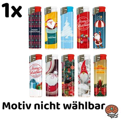 1 x Atomic Elektronik Feuerzeug, Softflame, Weihnachtsmotive, nicht wählbar