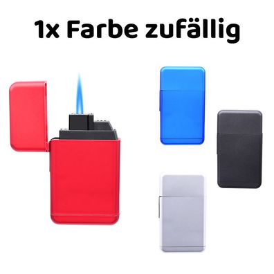 1x Atomic Jet-Flame Feuerzeuge Square Metallic - Farben nicht wählbar
