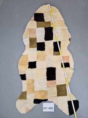 Echtes Öko Schaffell Patchwork Unikat 257-059