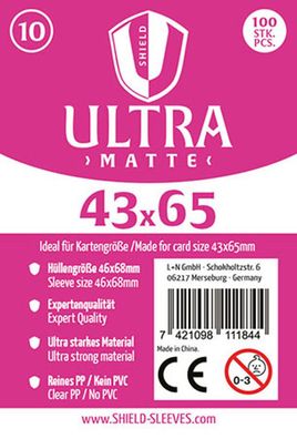 Shield Ultra Matte 10 - 100 Super Sleeves für Kartengröße 43 x 65 mm