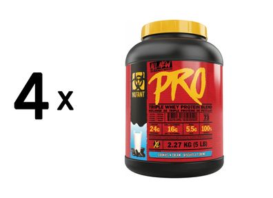 4 x Mutant Hardcore Whey (5lbs) Cookies and Cream