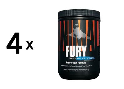 4 x Universal Nutrition Animal Fury (30 serv) Ice Pop