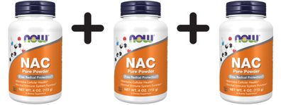 3 x NOW Foods NAC Pure Powder - 113g