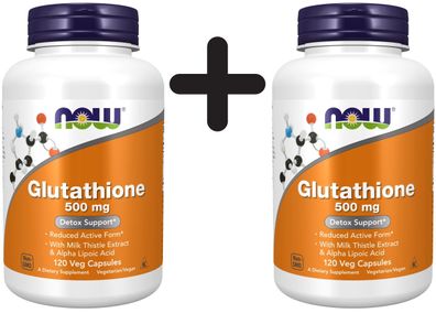 2 x NOW Foods Glutathione, 500mg - 120 vcaps