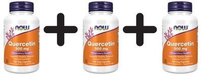 3 x NOW Foods Quercetin, 500mg - 100 vcaps