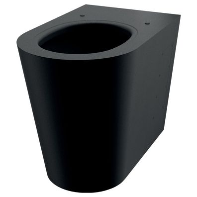 Delabie WC S21 P bodenst. Anschl. von hinten Edelstahl matt schwarz