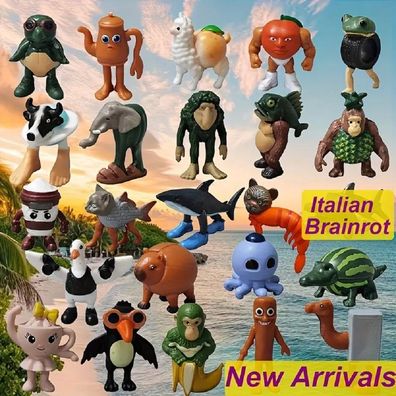 24St. Italien Brainrot Figuren Set TungTungTung Sahur Capuccina Berlina Tralalero Tra