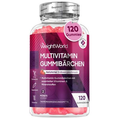 Multivitamin Gummibärchen - 120 Gummies mit 13 Zutaten