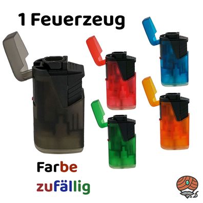 Atomic Double Jet Lighter Flame - Farbe zufällig - 1x Sturmfeuerzeug