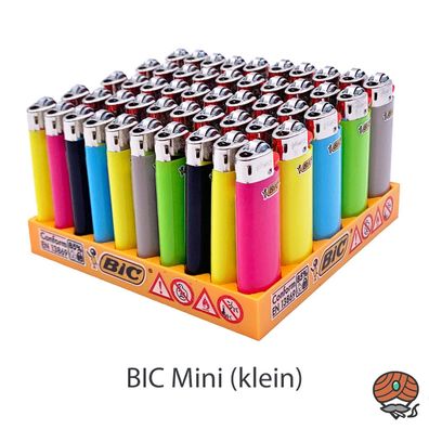 50 BIC Mini Reibrad Feuerzeug verschiedene Farben