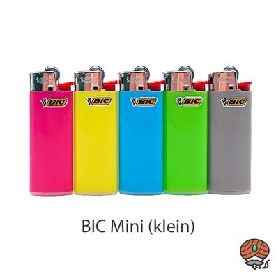 5 BIC Mini Reibrad Feuerzeug verschiedene Farben