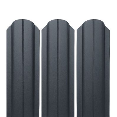 QLS 1 Stk. Zaunlatte 120x10,5cm Metall Schwarz Matt Verzinkt Rundkopf Modern 11351