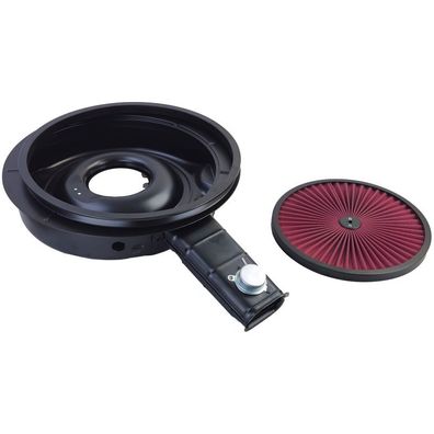 Luftfilter Gehäuse mit HighFlow Filterdeckel Schwarz für Ford Mustang 71-73
