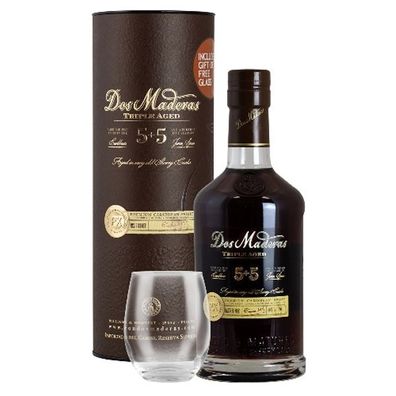 Dos Maderas 5 + 5 Triple Aged PX Rum + Glas, 40% Vol. 0,7 l