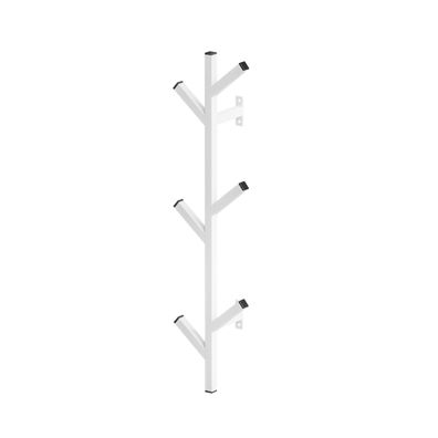 QLS Wandgarderobe aus Stahl - 80,5 cm, 6 Haken, Weiß, inkl. Montageset 11357