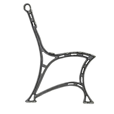 QLS 1 Stück Bankfuß Gusseisen Schwarz 74x45 cm mit Rückenlehne für Gartenbank 11358