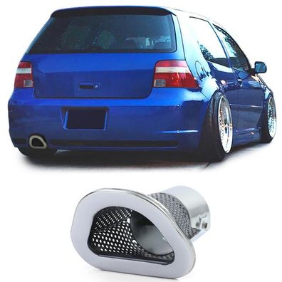 Rennsport Edelstahl Auspuffblende Endrohr Performance universal 92mm x 125mm