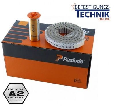 1000 Coil Haftennägel 2,8x25mm Ring rostfrei A2 für Paslode Haftennagler IM45GN 1xGas