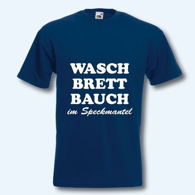 T-Shirt, Fun-Shirt, Waschbrettbauch, navy, S-XXXL, Textildruck T36