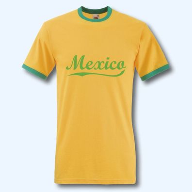 T-Shirt Retro-Shirt, WM Mexiko, Ringer T