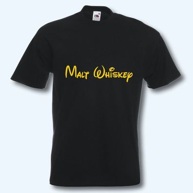 T-Shirt, Fun-Shirt, Malt Whiskey, schwarz, S-XXXL, Textildruck T36