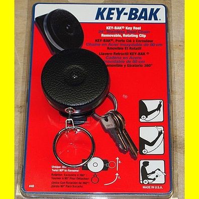 Key-Bak KB 4 B Schlüsselkette mit 60 cm Stahlkette - mit Gürtelklammer