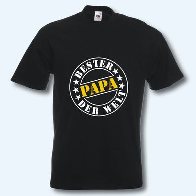 T-Shirt, Fun-Shirt, Bester Papa der Welt, schwarz, Malle, S-XXXL, Textildruck