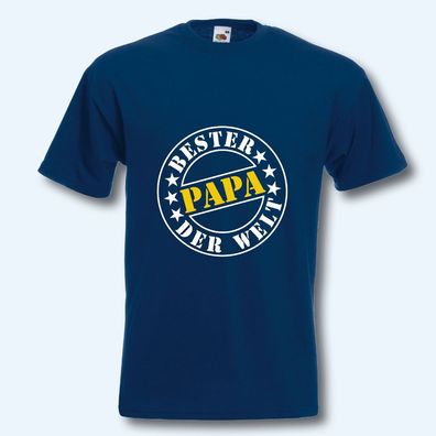 T-Shirt, Fun-Shirt, Bester Papa der Welt, navy, Malle, S-XXXL, Textildruck