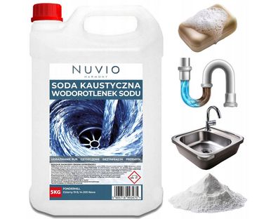 Natriumhydroxid (NaOH) 99 % 5 kg Granulat Starker Rohrreiniger & Abflussfrei