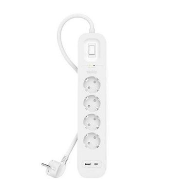 Belkin Steckdosenl./Überspannung 4-fach, USB-A+C, 525J. SRB001vf2M