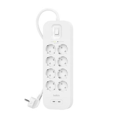 Belkin Steckdosenl./Überspannung 8-fach, 2xUSB-C 900J. SRB004vf2M