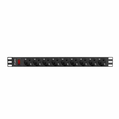 Lanberg PDU Steckdosenleiste 19" 1U 16A 9fach Schuko mit Sch